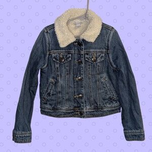 Denim Jacket with Faux Fur Lining Girls Size Small 6